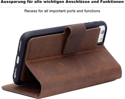 Burkley 2in1 Leder Handytasche für iPhone 8 / iPhone 7 Handyhülle mit herausnehmbarem Back Cover, 36