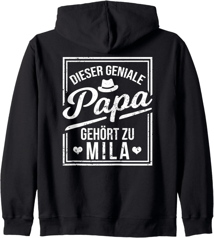Dieser geniale Papa gehört zu Mila Mädchen Name Kapuzenjacke