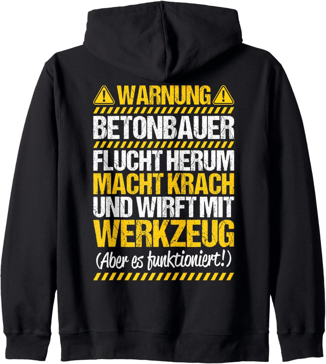 Stahlbetonbauer Wirft Mit Werkzeug Betonbauer Kapuzenjacke