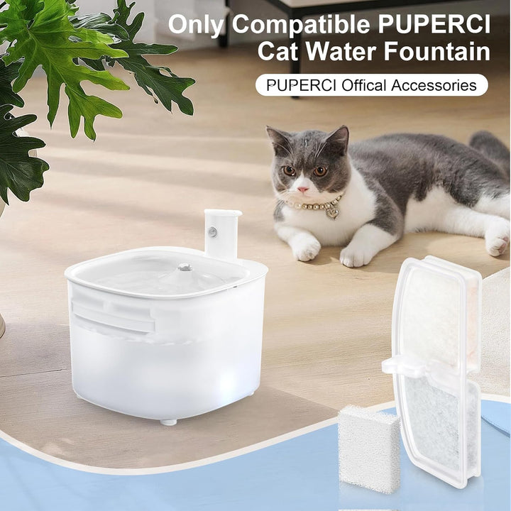 Trinkbrunnen für Katze Kabellos Filter, 3 Pieces Filters + 3 Pieces Foam Filters for Cat Drinking Fo