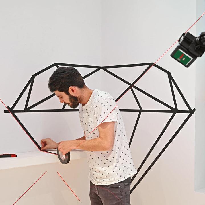 Bosch Kreuzlinienlaser Quigo mit Universalklemme MM 2 (einfaches und präzises Ausrichten mit flexibl