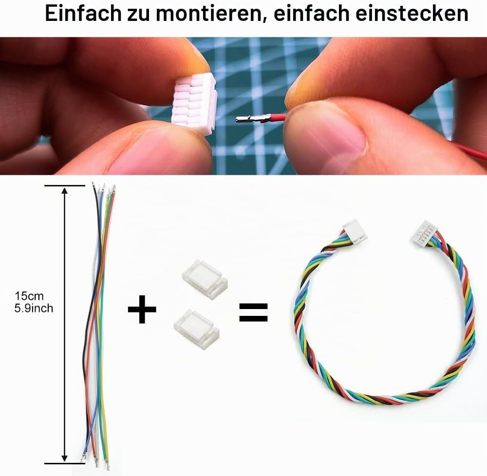 GH1.25-Stecker und vorgecrimpte Silikonkabel, kompatibel mit JST GH 1,25 mm für Pixhawk 6C 6X Pixhaw