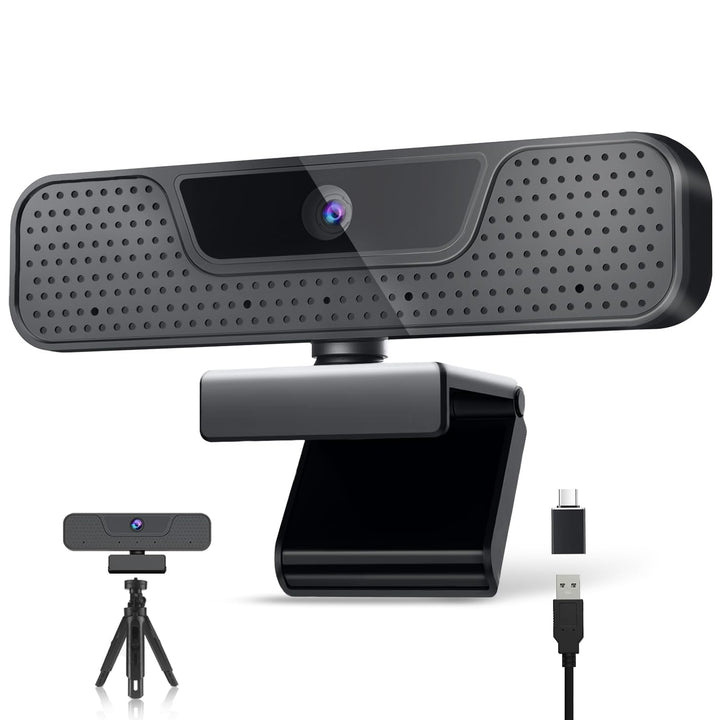 ToLuLu 4K Auto Focus Webcam for PC, 4 AI Noise Cancelling Microphones, UHD Webcam, Automatic Light C
