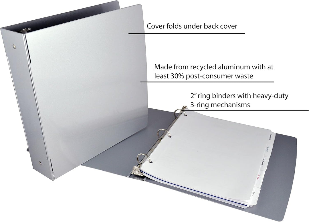 Saunders Ringbuch aus recyceltem Aluminium, 5,1 cm Rücken, Briefgrösse, 21,6 x 30,5 cm, 1 Ordner (00