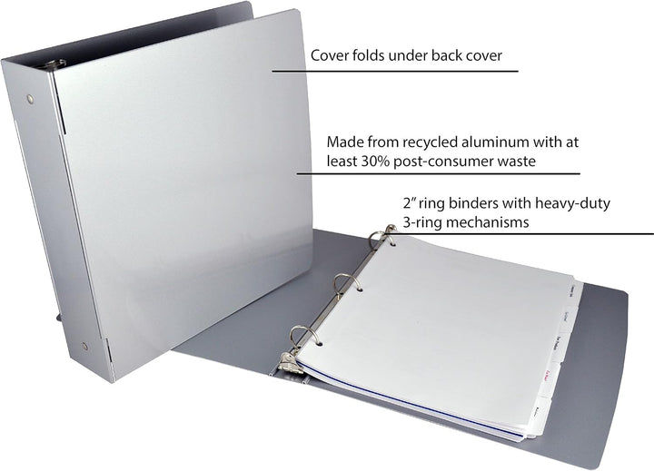 Saunders Ringbuch aus recyceltem Aluminium, 5,1 cm Rücken, Briefgrösse, 21,6 x 30,5 cm, 1 Ordner (00