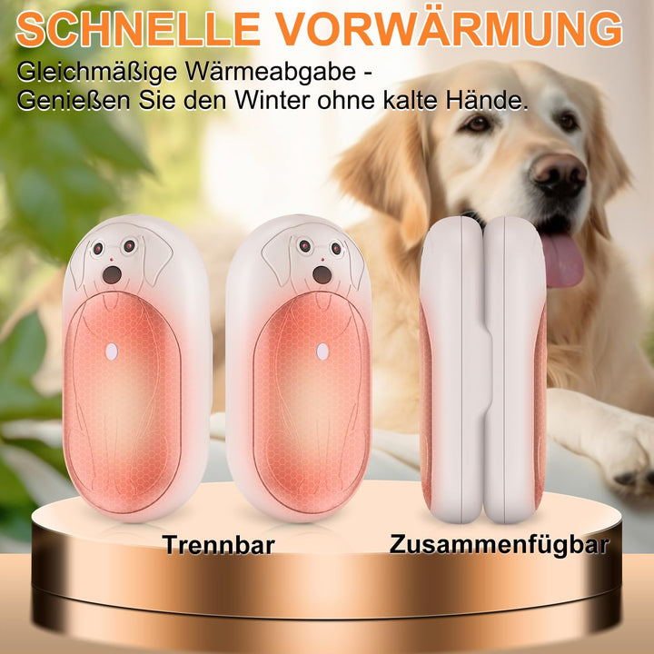 Lepwings Handwärmer Elektrisch, 2er-Pack, 6000 mAh Taschenwärmer Wiederverwendbar mit 3 Modi, 20 Stu