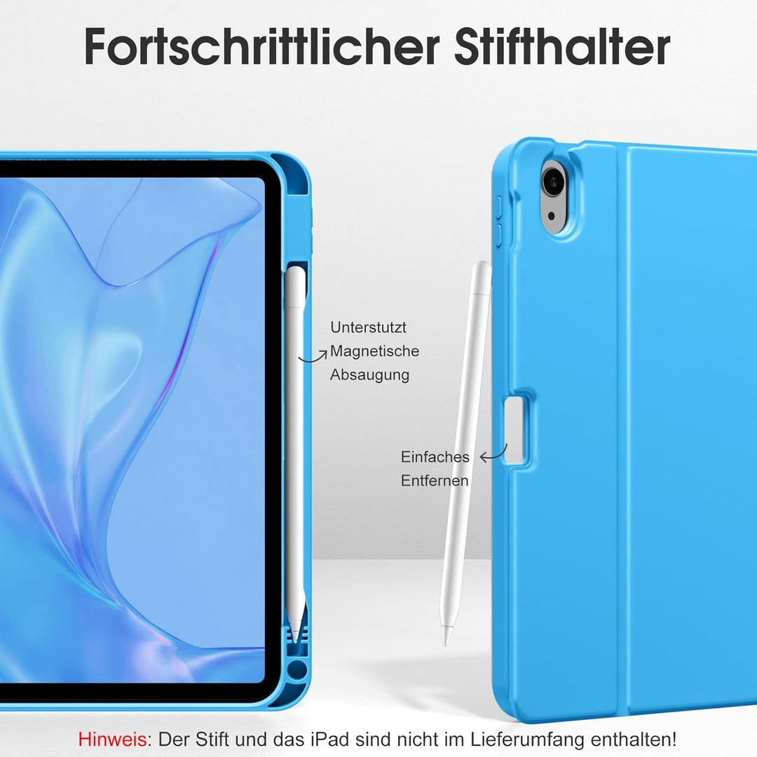 Vobafe Hülle mit Tastatur für iPad A16 11/10 Generation (2025/2022, 10,9/11 Zoll), Magnetisch Abnehm