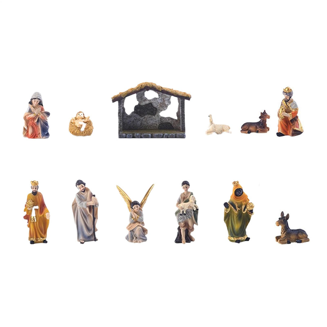 Krippe Set Innen, Krippe Jesus Miniaturfiguren, Krippe Krippe Weihnachten Dekor, für Christliche Erw