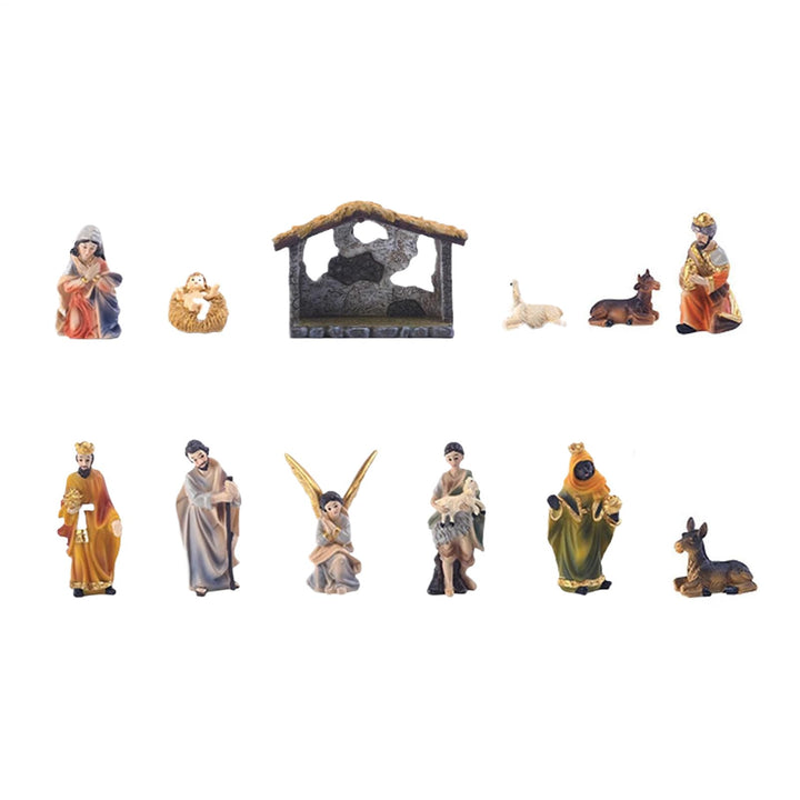 Krippe Set Innen, Krippe Jesus Miniaturfiguren, Krippe Krippe Weihnachten Dekor, für Christliche Erw