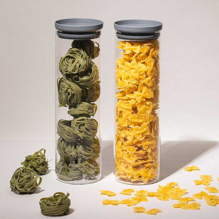 HATTY HAYS Vorratsgläser mit Deckel luftdicht [2x1700ml] BPA-FREI | mottensichere Vorratsdosen | Spa