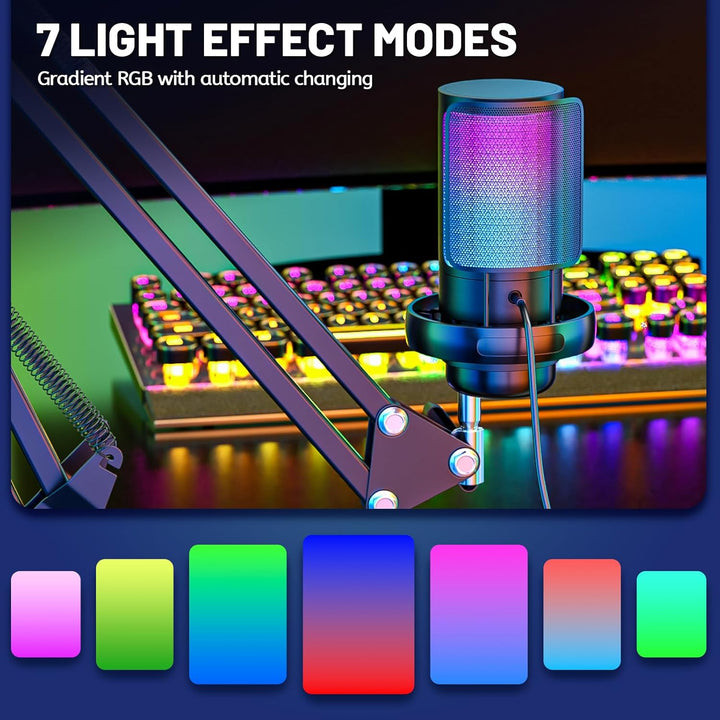 Anykuu Kondensator Microphone Kit Professional, 192kHZ/24 USB Gaming Mikrofon PC Streaming Podcast U