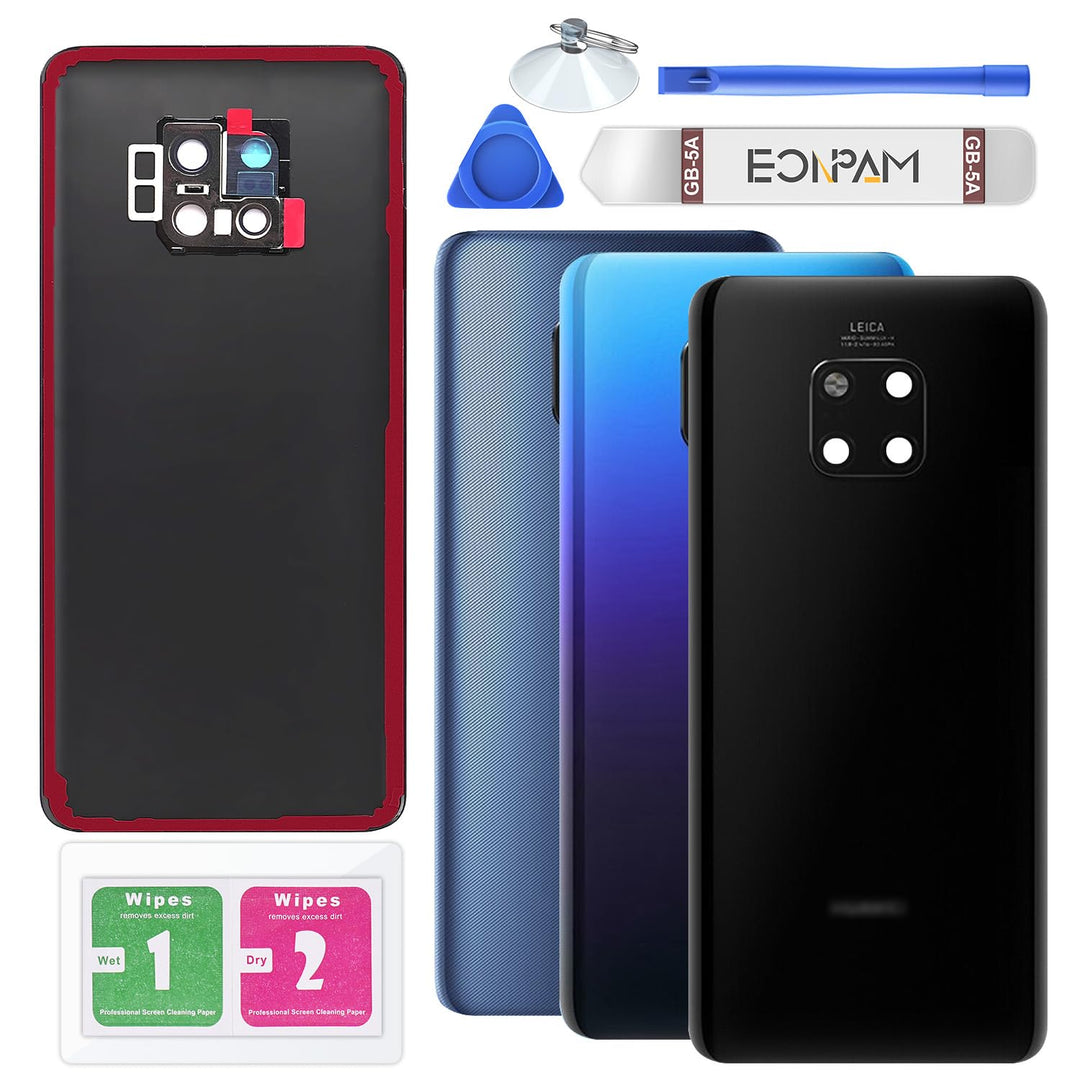 Eonpam Akkudeckel für Huawei Mate 20 Pro Rückseite Glas Original Backcover Back Glas Ersatz Reparatu