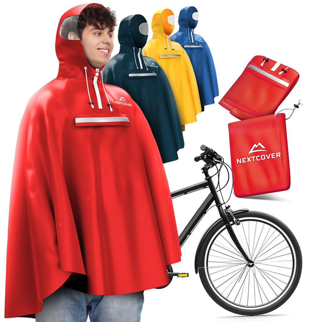 NEXTCOVER® NEU Regenponcho Fahrrad für Damen & Herren - mit [AquaShield 2.0] Technologie I Regenponc