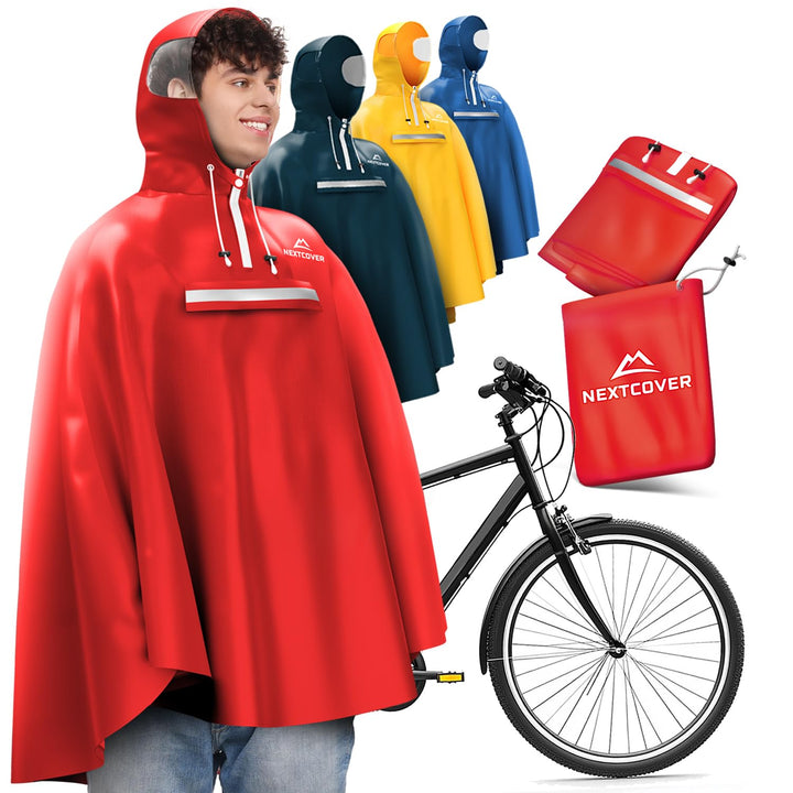 NEXTCOVER® NEU Regenponcho Fahrrad für Damen & Herren - mit [AquaShield 2.0] Technologie I Regenponc