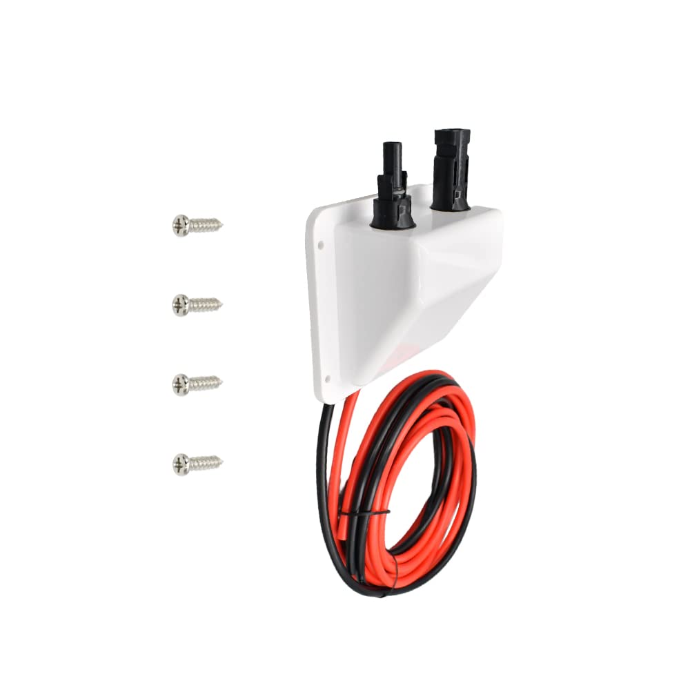 Sayhome ABS Double Solar Kabeleinführung Gehäuse mit 10ft, 10awg weichem Kupferkabel, für Wohnmobil,