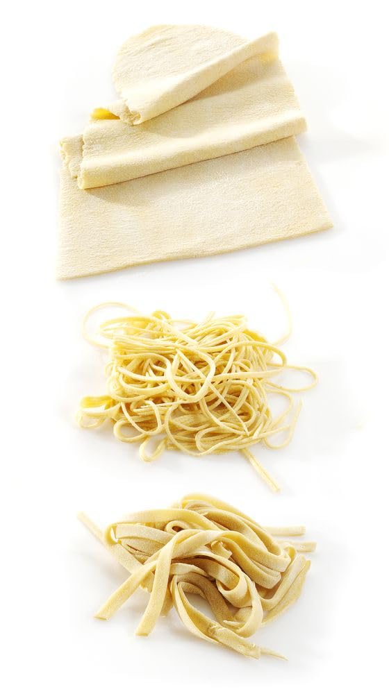 HENDI Pastamaschine, Manuell, für die Zubereitung von frischer pasta, Teigroller, Tagliatelle, Fettu