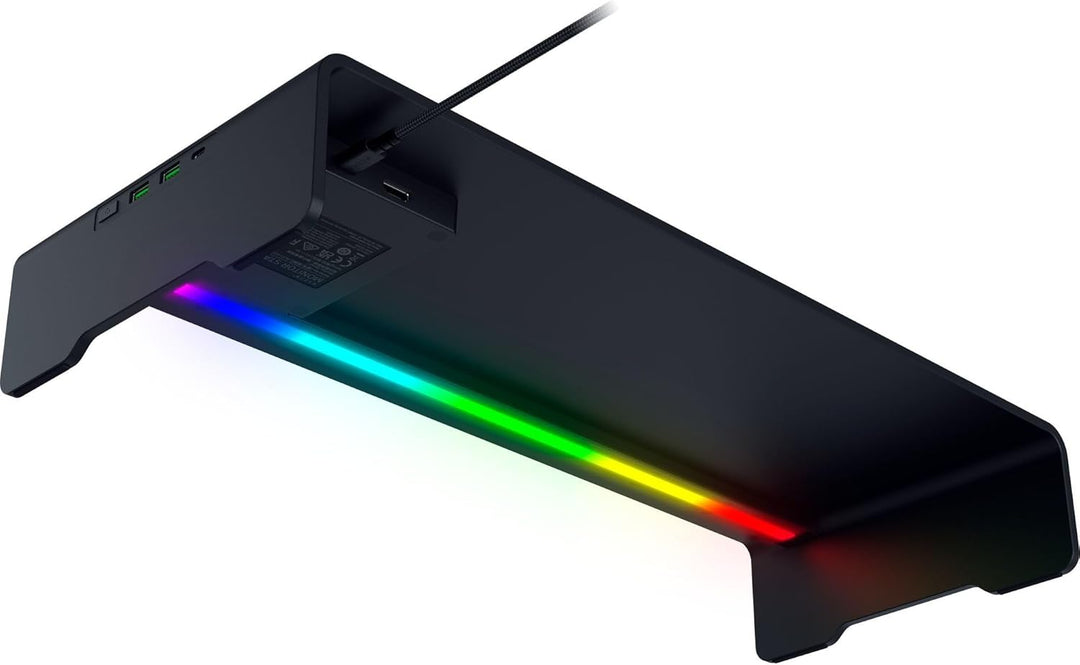 Razer Monitor Stand Chroma - Aluminium Monitor Ständer mit 4-fach-USB-C Hub mit Chroma RGB (50cm x 2