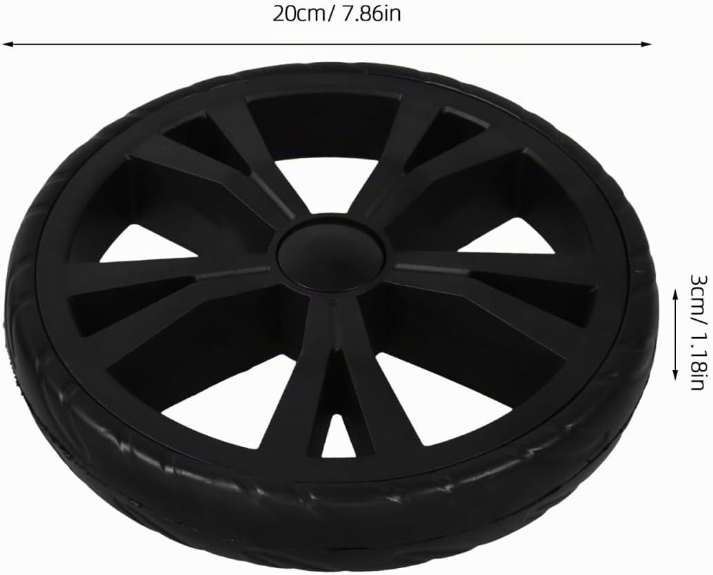 2St ErsatzräDer FüR Einkaufswagen, Treppensteiger-RäDer Aus Plastik, Schwarz, 20cm Durchmesser, Leis