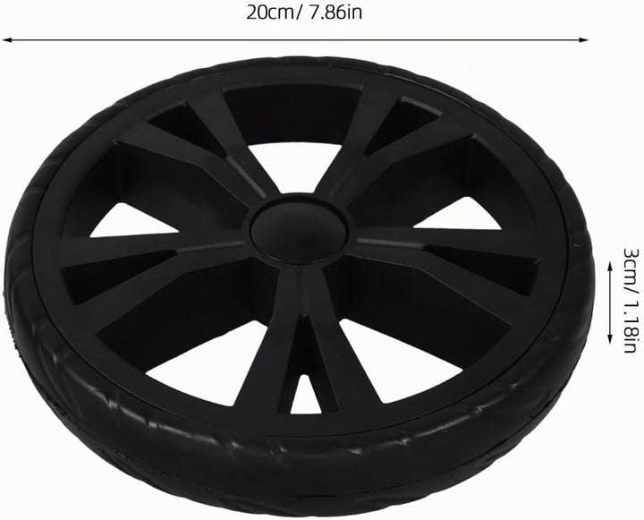 2St ErsatzräDer FüR Einkaufswagen, Treppensteiger-RäDer Aus Plastik, Schwarz, 20cm Durchmesser, Leis