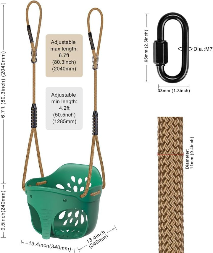 Dolibest 2er Schaukel Kinder, Indoor Outdoor Babyschaukel Weichen Plastik Schaukelsitz Spielplatz Ga