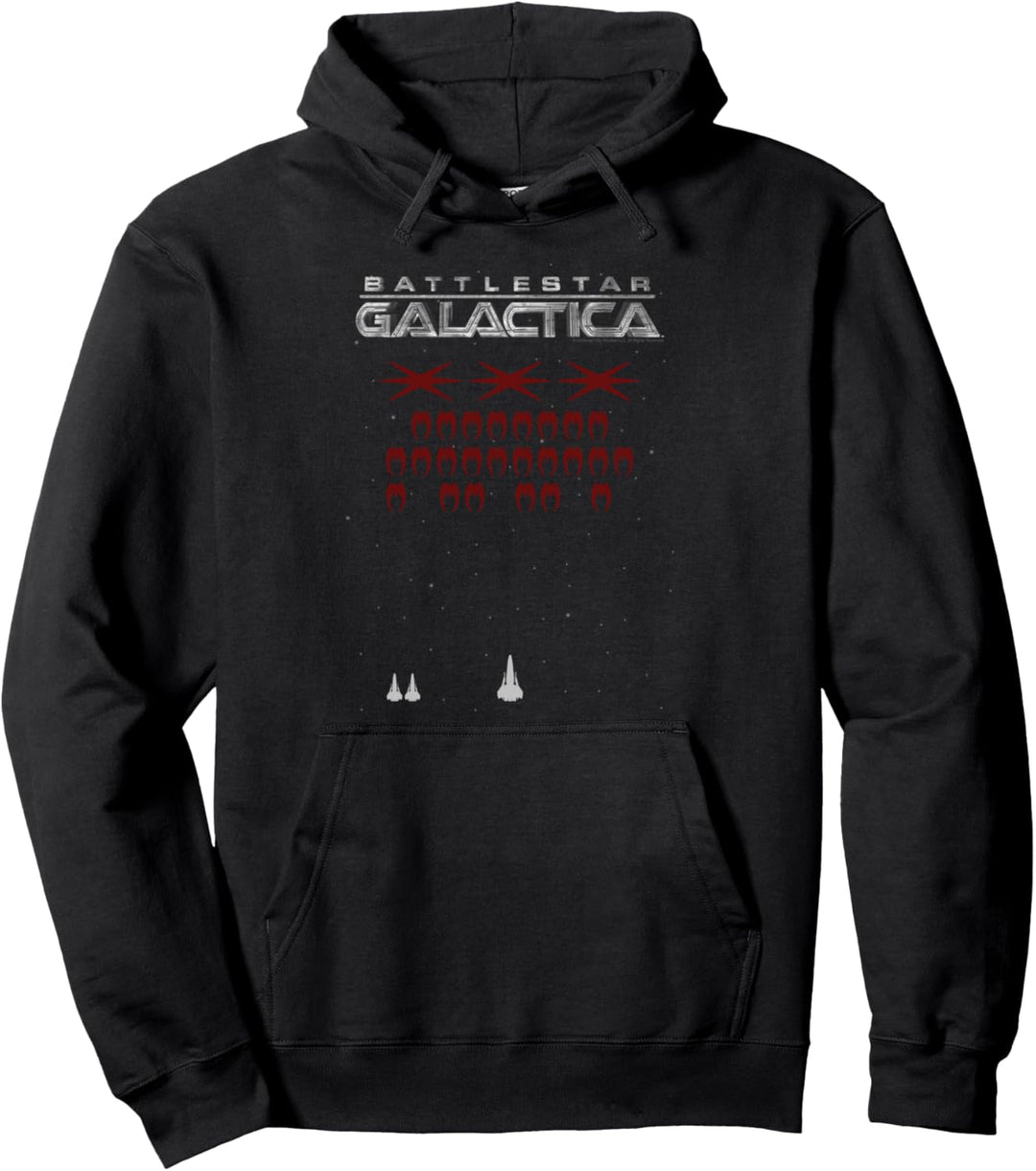 Battlestar Galactica Space Invaders Style Pullover Hoodie