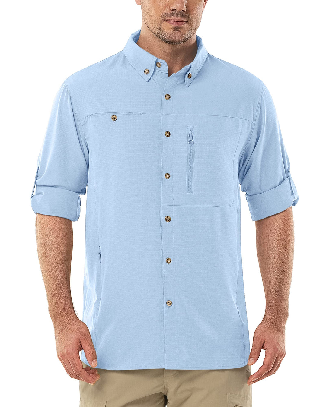 Outdoor Ventures Hemd Herren Safari UPF50+ UV Schutz Langarm Wanderhemd Outdoorhemd Funktionshemd At