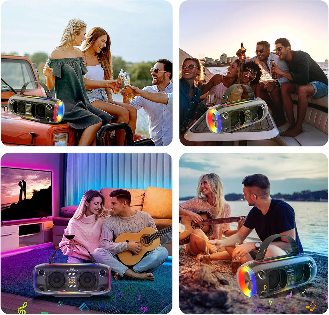 LILUOSUO Karaoke Maschine mit zwei drahtlosen Mikrofonlautsprechern, einem tragbaren Bluetooth PA-Sy