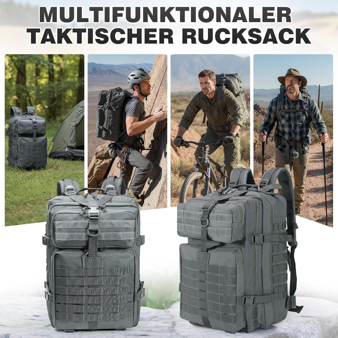 SHANNA Trekkingrucksack, Wanderrucksäcke Militärrucksack 45L Armee Rucksack MOLLE Assault Pack Takti