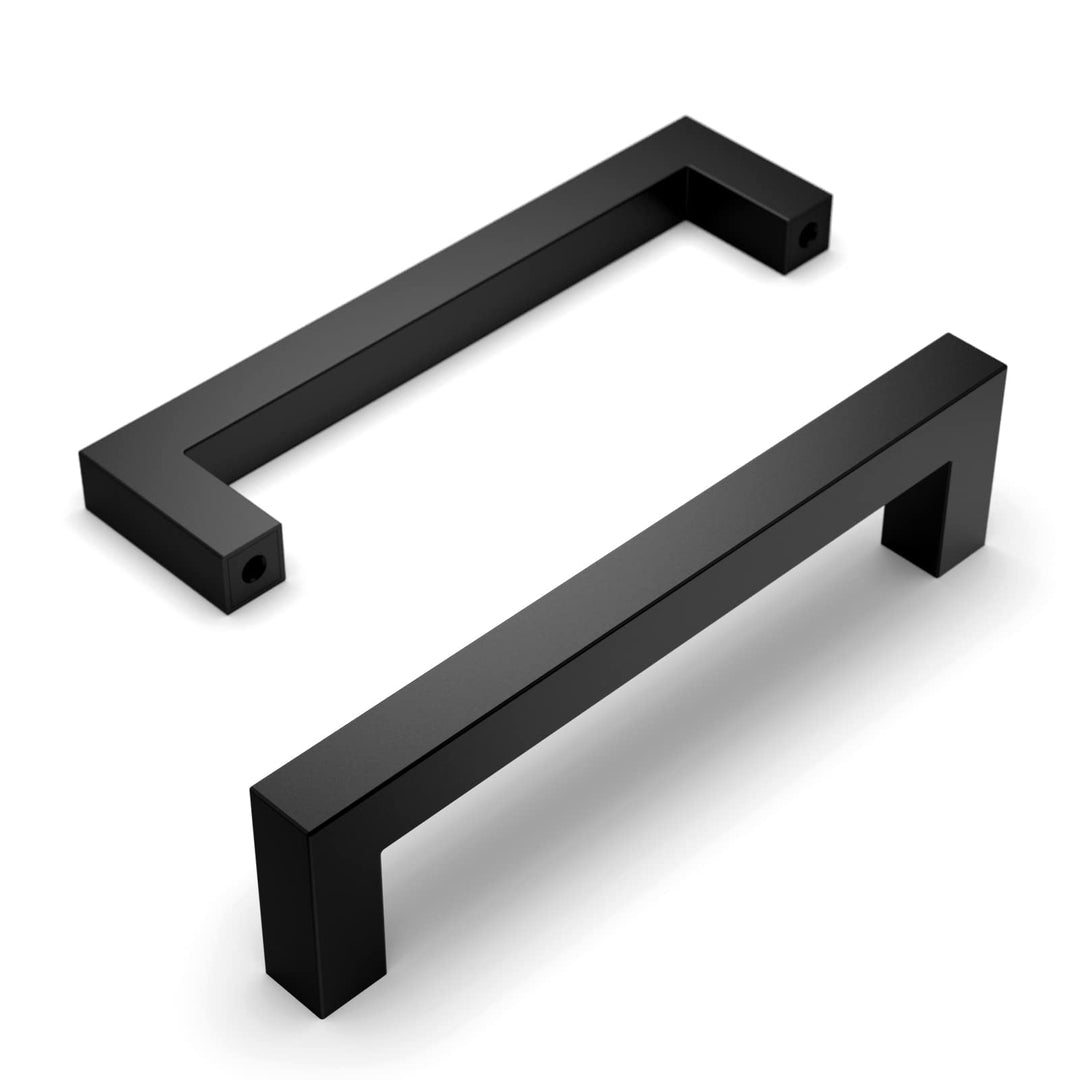 Amerdeco 10 Stück Möbelgriffe Edelstahl Schwarz Schrankgriffe Küchengriffe 128mm Lochabstand Schubla