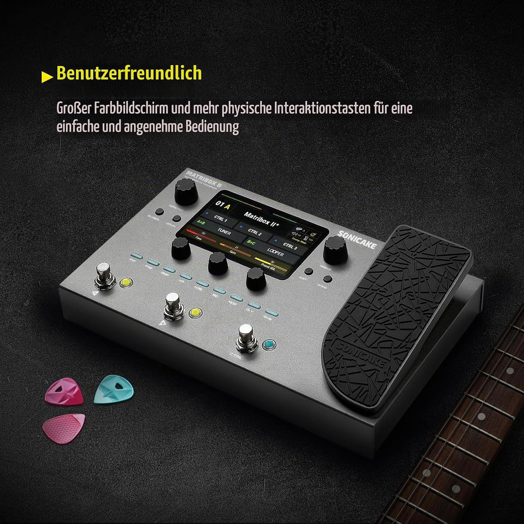 SONICAKE Gitarren Effektpedal Multi-Effekte Prozessor mit Expression Pedal Gitarren Bass Amp Modelin