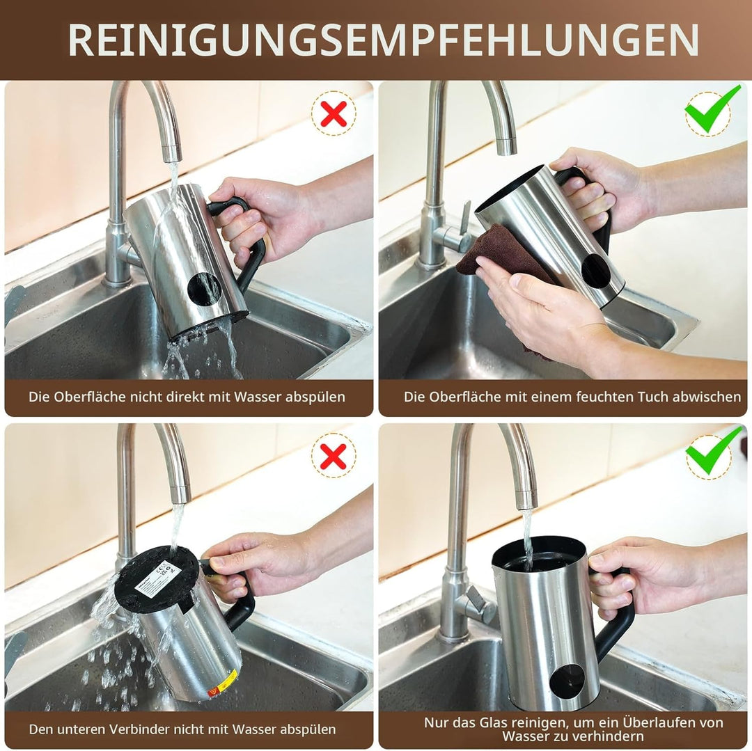 Milchaufschäumer Elektrisch 6 in 1, Morpilot Milchschäumer für Heisser und Kalter und Schokolade, 35