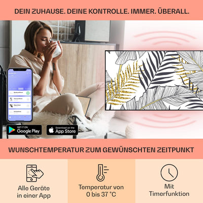 Klarstein Air Art Smart Infrarotheizung, Infrarot Heizung mit IoT/WiFi App-Steuerung, Erkennung Offe