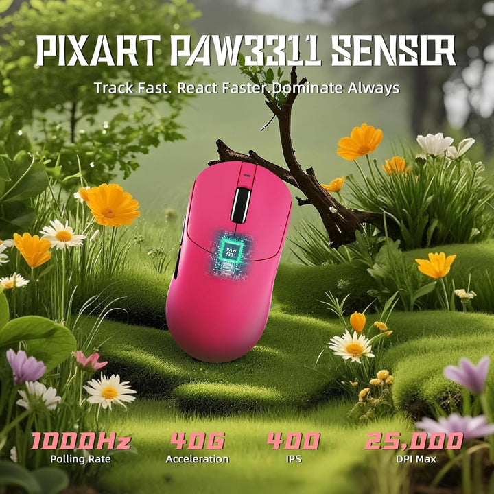ATTACK SHARK X8SE Kabellose Gaming-Maus, 55g Ultraleicht, PAW3311 Sensor, BK52820 Chip, 25.000 DPI,