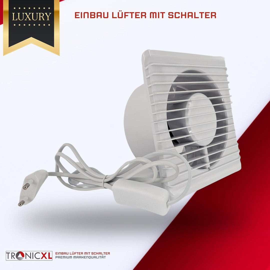 TronicXL 100mm Bad-Lüfter Ventilator Wand Einbau Badlüfter Wandlüfter Wandventilator WC Badezimmer/K