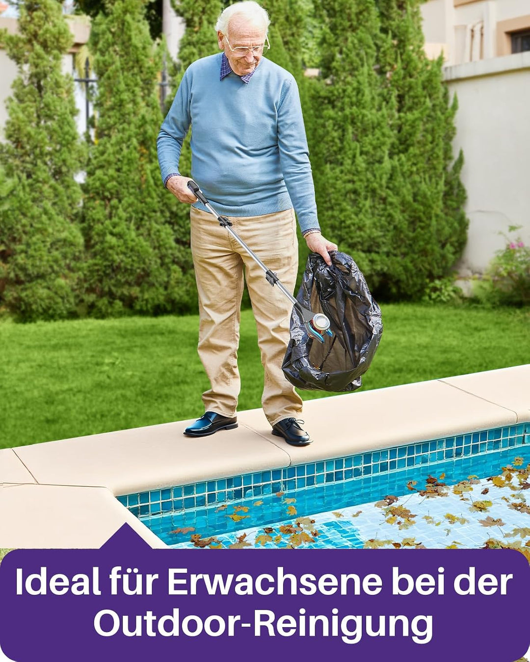 Kekoy Greifer für Senioren Testsieger 81cm Robuste Aluminium, 2 Stück | Müllzange Greifzange Profi,