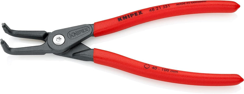 Knipex Präzisions-Sicherungsringzange für Innenringe in Bohrungen grau atramentiert, mit rutschhemme