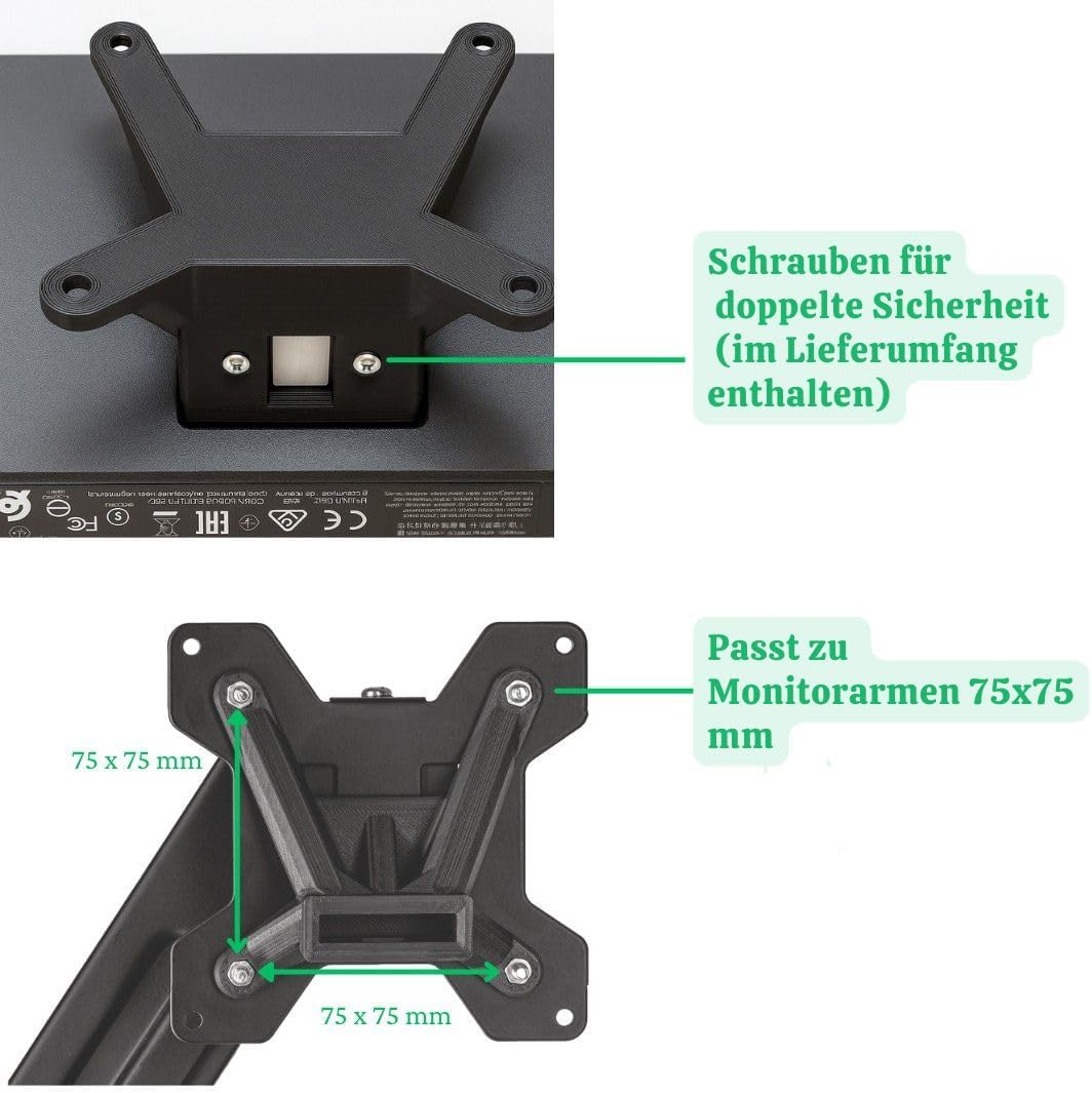 VESA Adapter kompatibel mit HP Monitor:HP22F, 22ER, 22ES, 22EB, 22EA - 23ER, 23F, 23ES, 23EB, 23EA -