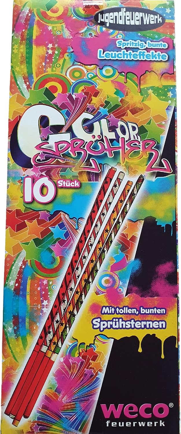 Weco 100 Color Sprüher 20cm - Kinder Fackel - Handfontäne