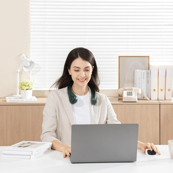 JISULIFE Tragbarer Hals-Ventilator, Hands Free Bladeless Fan, 4000 mAh Batteriebetriebener Persönlic