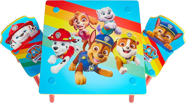 PAW PATROL - Set aus Tisch und 2 Stühlen für Kinder , 43.5cm x 63cm x 63cm, 52.5cm x 29.5cm x 29cm