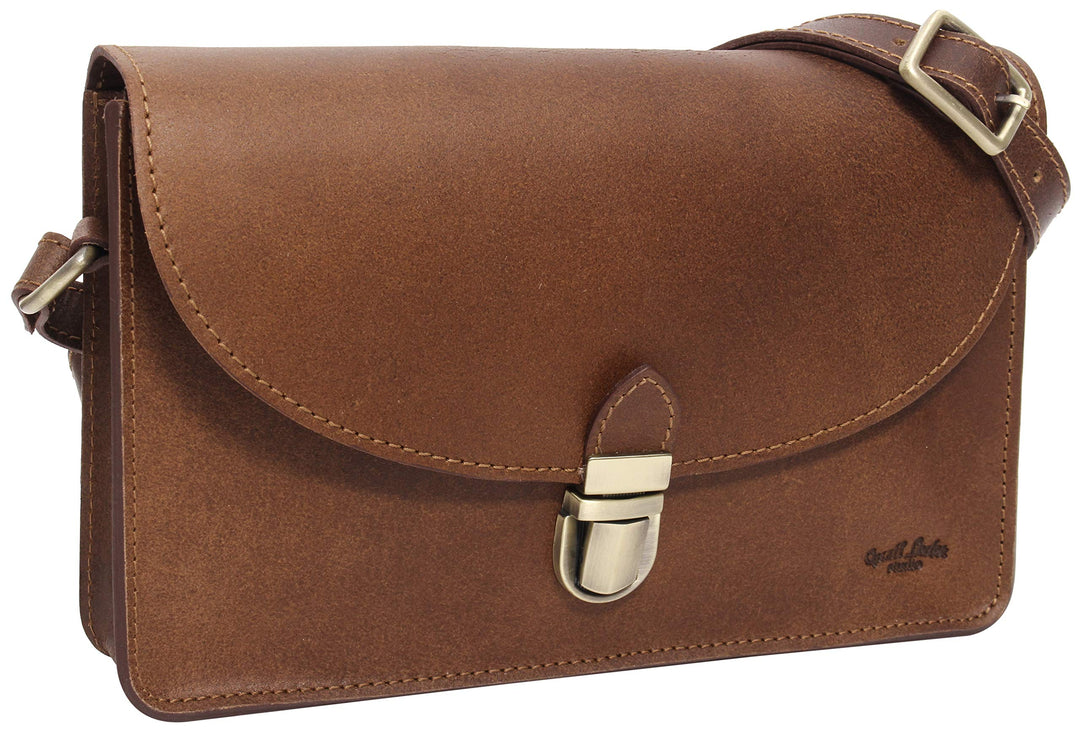 Gusti Handtasche Leder - Zoey Damen Umhängetasche Ledertasche Leder Braun, Braun