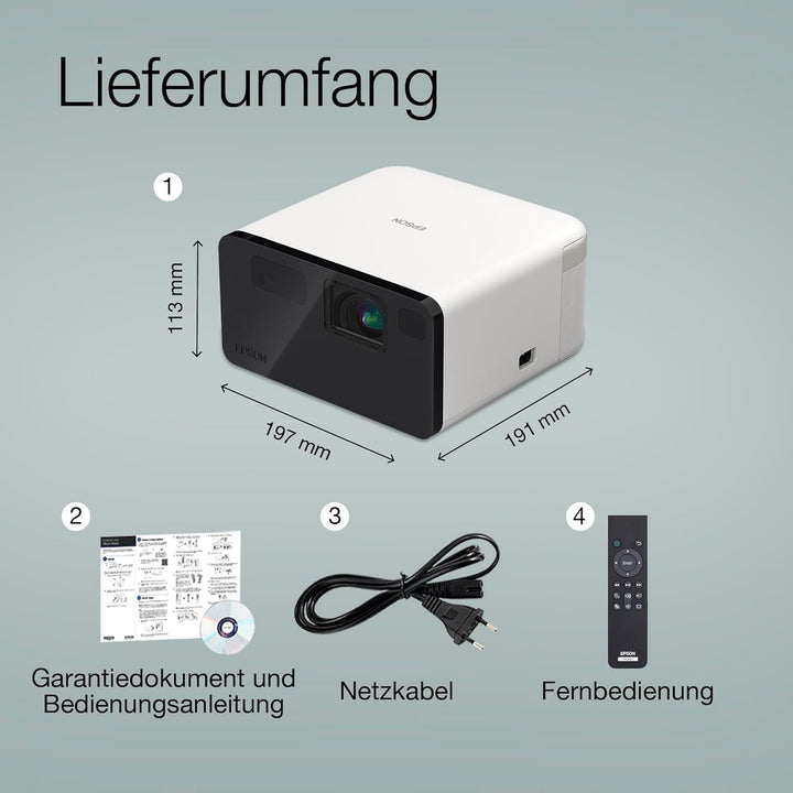 Epson EpiqVision EF-21W tragbarer Mini-Laserprojektor, Full-HD 1.080, 3LCD, 1.000 Lumen, bis zu 150-