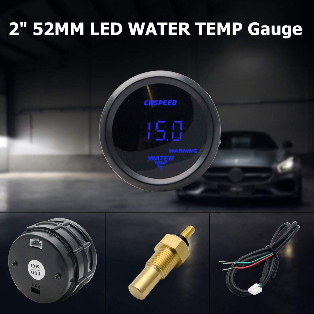 Maso Digital Wasser Temperatur Meter Gauge mit Sensor für Auto//Motor, 52 mm/2 in LCD, 40 ~ 150 °C G