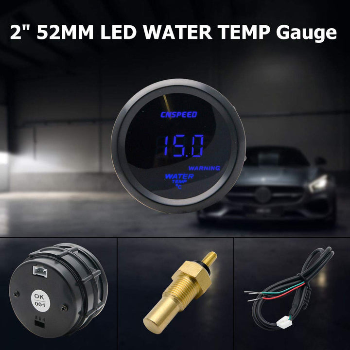 Maso Digital Wasser Temperatur Meter Gauge mit Sensor für Auto//Motor, 52 mm/2 in LCD, 40 ~ 150 °C G