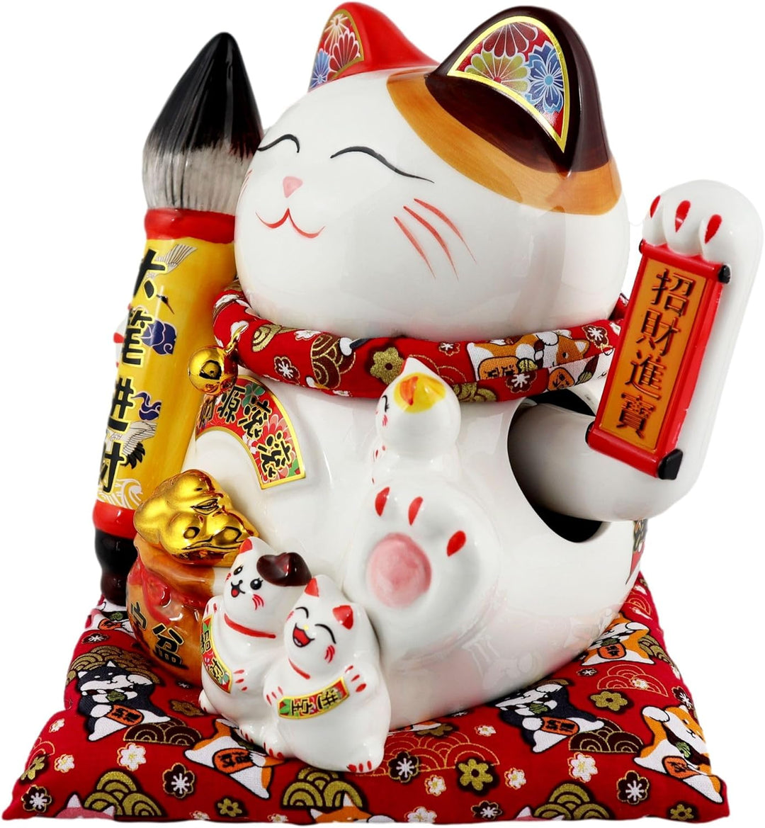 Freak Scene Glückskatze - Maneki-Neko - Winkekatze aus Porzellan 21,5 cm weiss - Maneki Neko 03 21,5