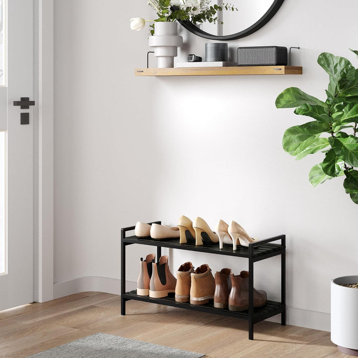 Schuhregal platzsparend, Design Schuhregal, Schuhorganizer, Schuhaufbewahrung für Eingangsbereich, F