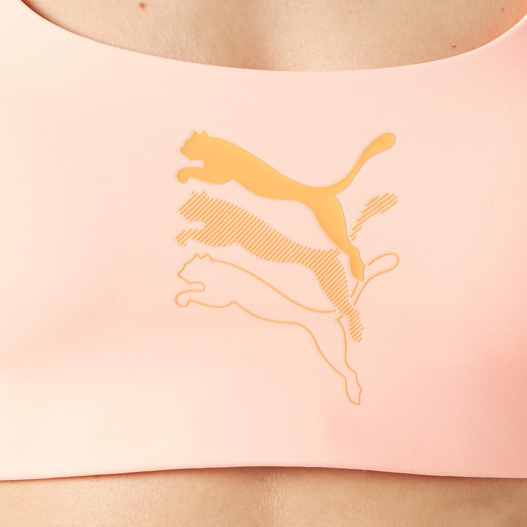 PUMA Damen Swimwear Scoop Neck Top Bikini, Peach Combo
