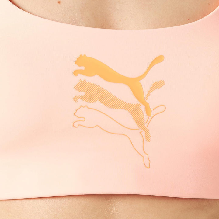 PUMA Damen Swimwear Scoop Neck Top Bikini, Peach Combo