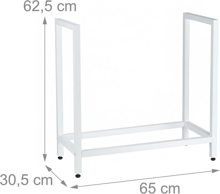 Relaxdays Kaminholzregal, Metall, HBT: 62,5 x 65 x 30,5cm, Brennholzregal für Feuerholz, Stapelholz,