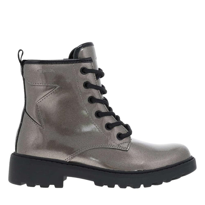 Geox Mädchen J Casey Girl Ankle Boot, Lead Black
